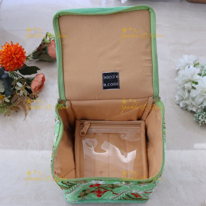 Elegant Embroidered Jewellery Organizer Box for Festivals