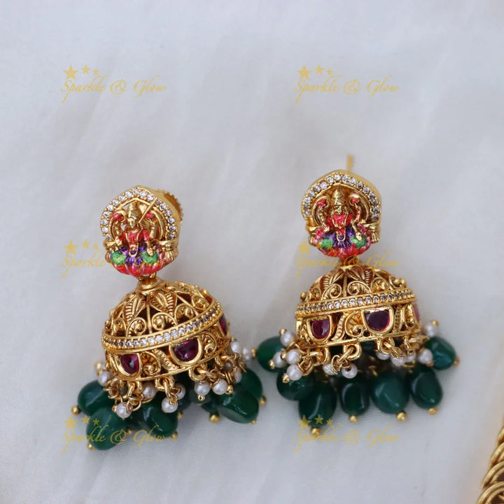 Radiant Temple Gold Necklace Set for Ceremonial Elegance