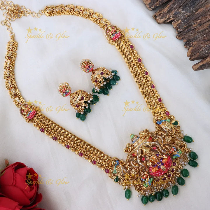 Radiant Temple Gold Necklace Set for Ceremonial Elegance