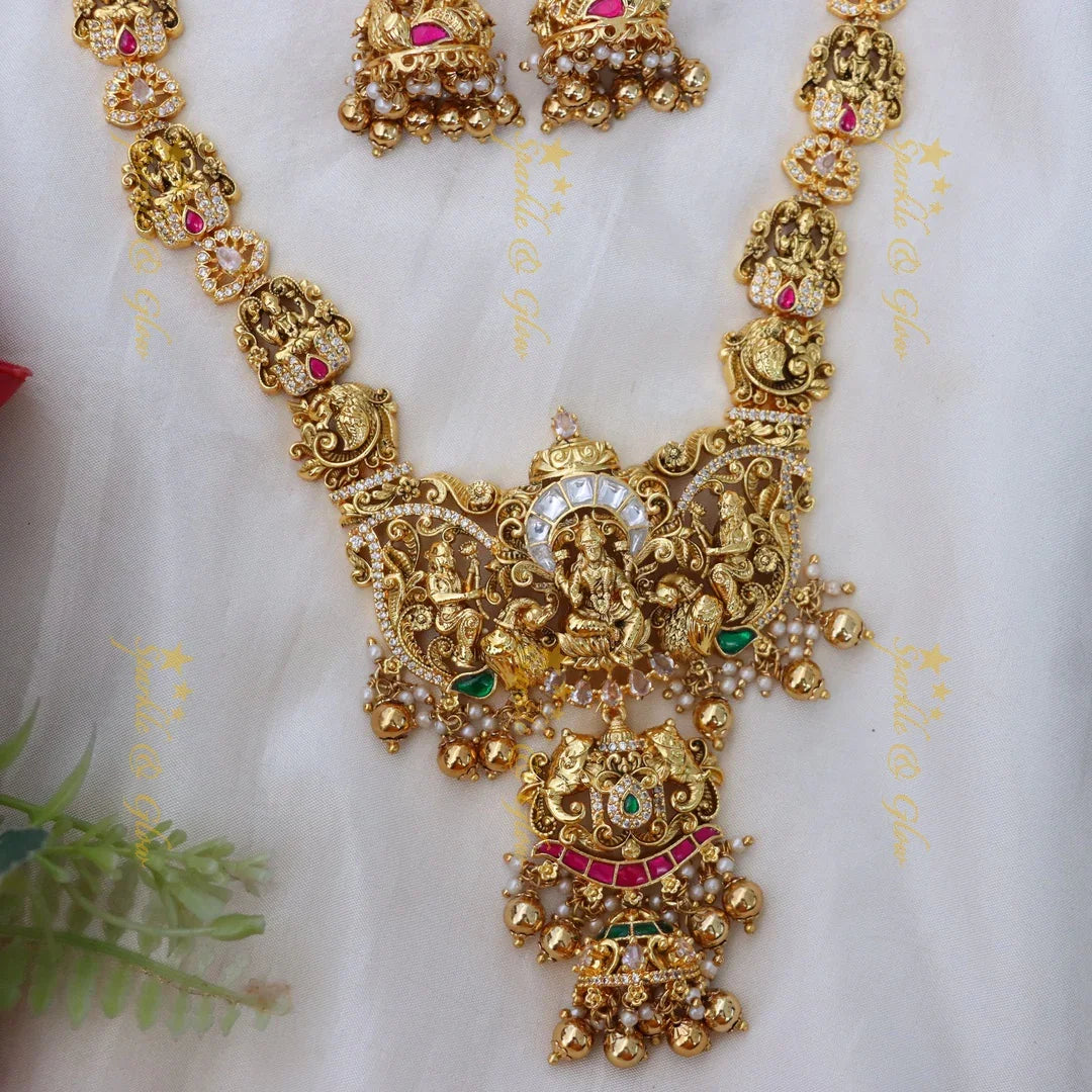 Exquisite Gold-Alike Temple Long Necklace Set