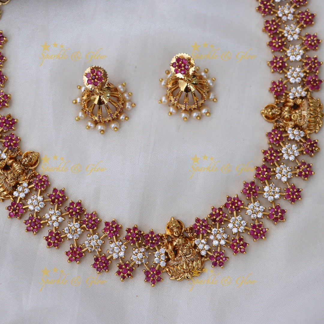 Exquisite Gold Alike Temple Necklace Set for Festivities