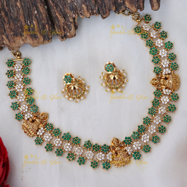 Exquisite Gold Alike Temple Necklace Set for Festivities