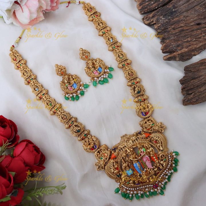 Exquisite Gold-Alike Long Temple Necklace for Weddings