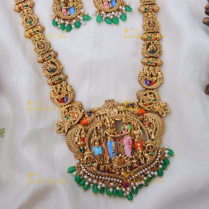 Exquisite Gold-Alike Long Temple Necklace for Weddings
