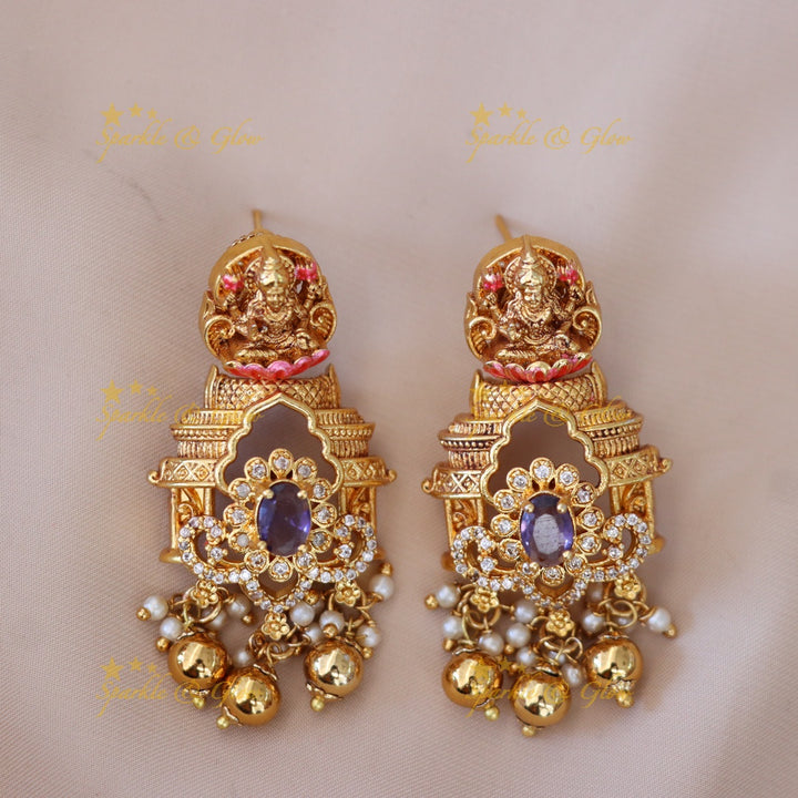 Exquisite Lakshmi & Peacock Pendant Set - Sparkle & Glow