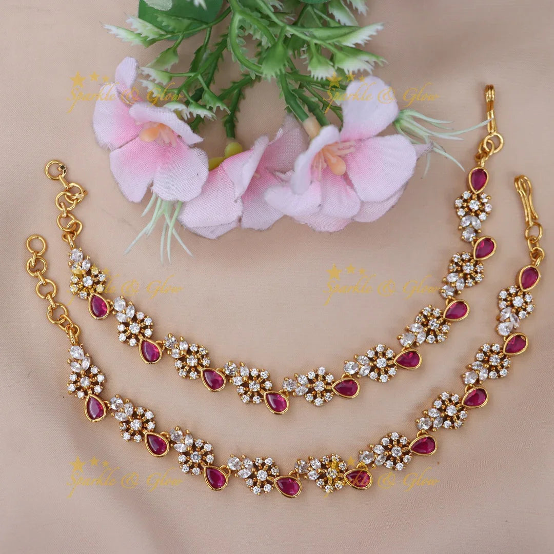 Captivating Floral Gold Earchain for Every Occasion