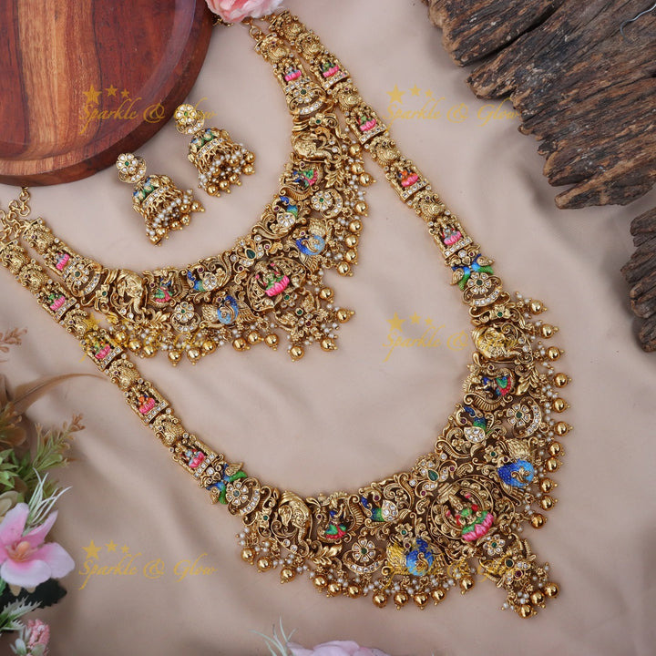 Exquisite Lakshmi Ganesh Bridal Necklace Set Online