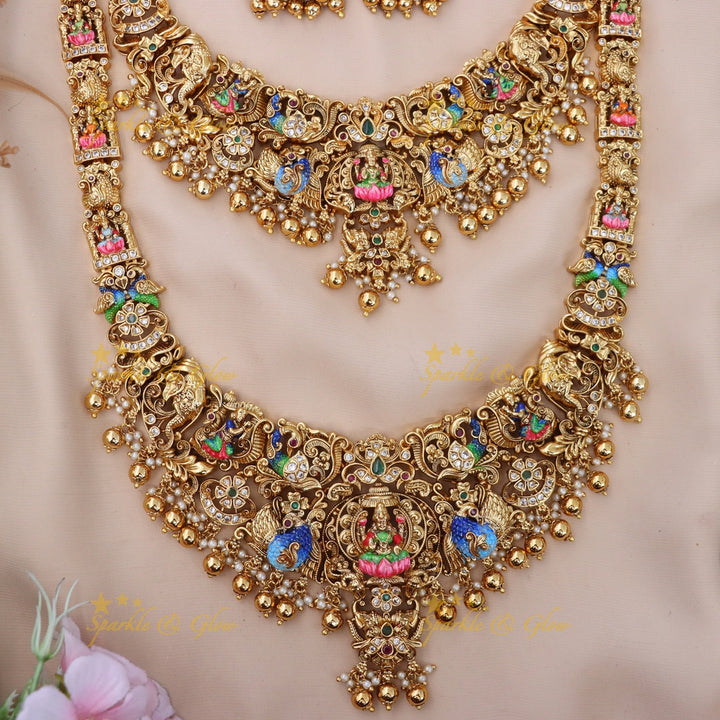 Exquisite Lakshmi Ganesh Bridal Necklace Set Online