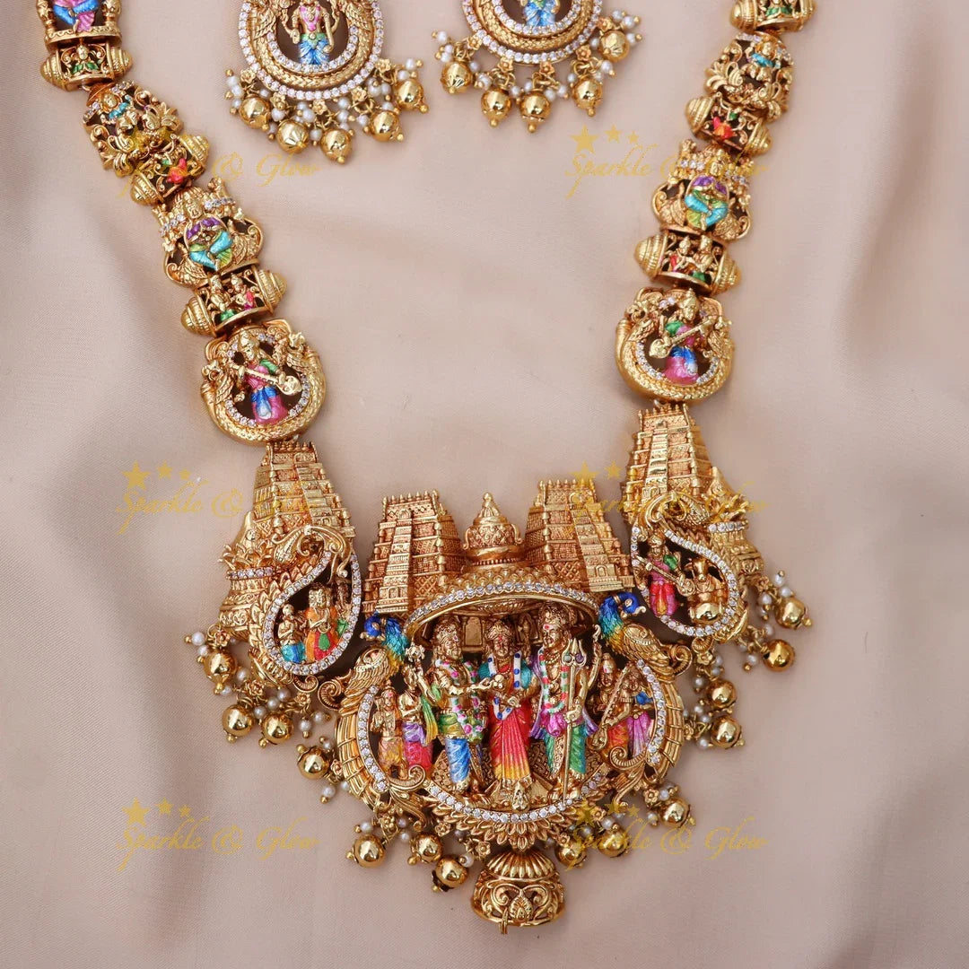 Exquisite Mango Temple Necklace for Weddings