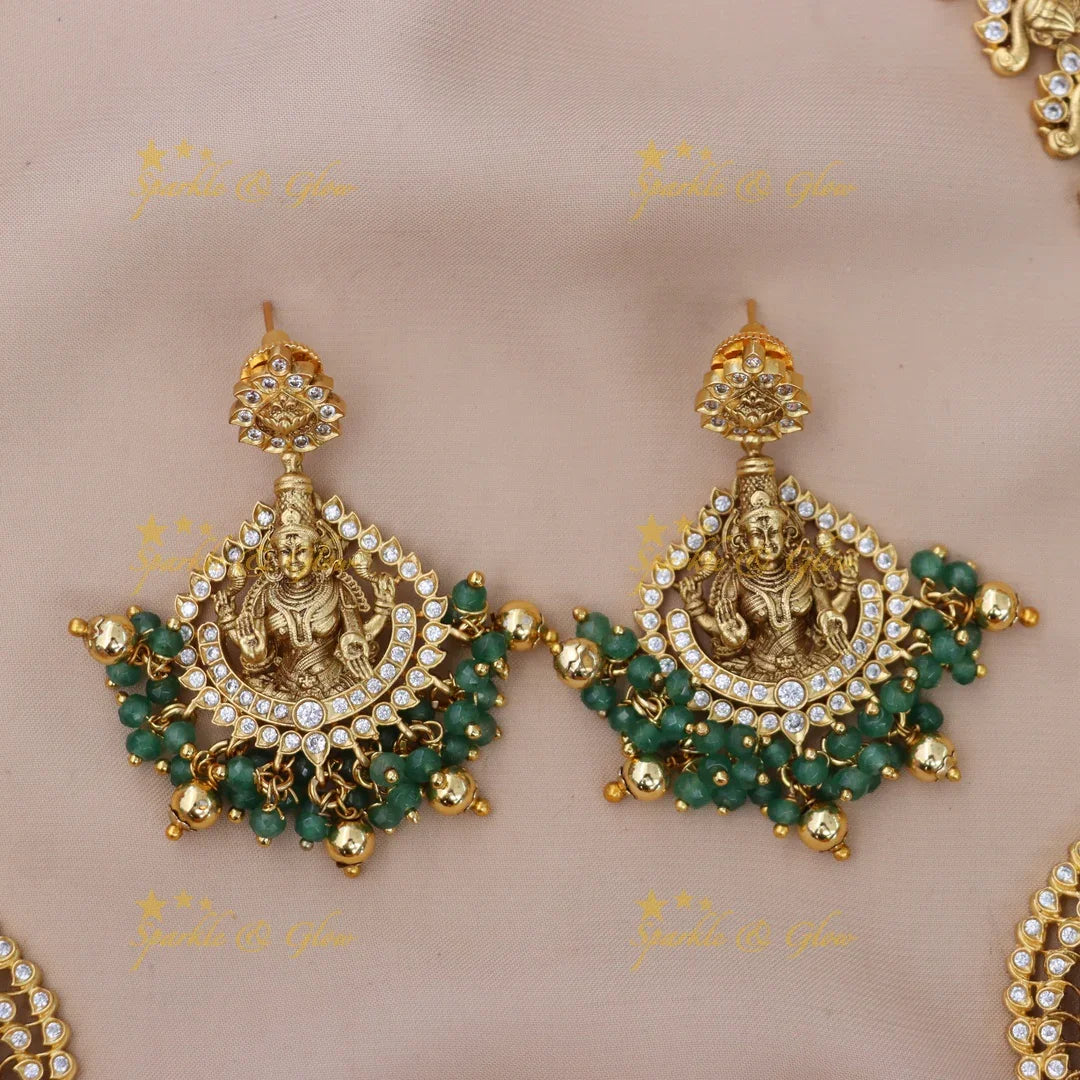 Elegant Peacock Goddess Necklace | Temple Jewelry