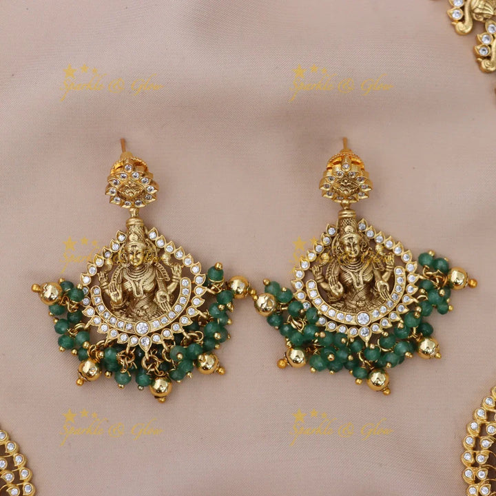 Elegant Peacock Goddess Necklace | Temple Jewelry