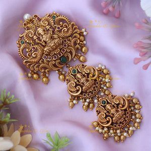 Exquisite Pearl Lakshmi Hair Jewel for Wedding & Festive