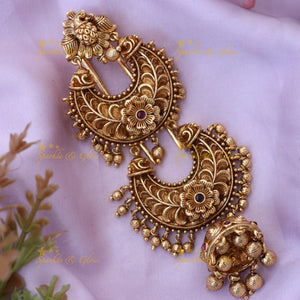 Exquisite Gold Half Moon Flower Hair Ornament - Festive