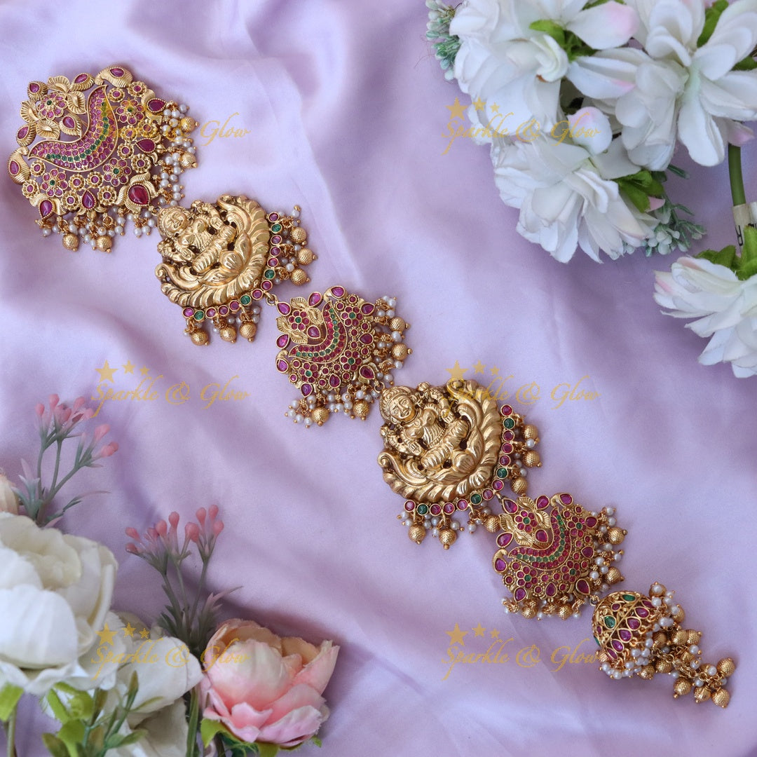 Exquisite Lakshmi Floral Half Moon Jadabilla - Elegance Redefined