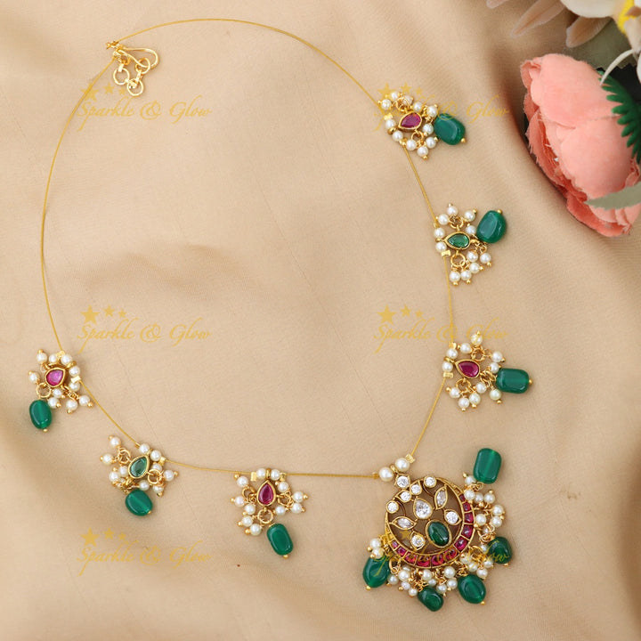 Exquisite Pearl Green Beads Invisible Necklace Online