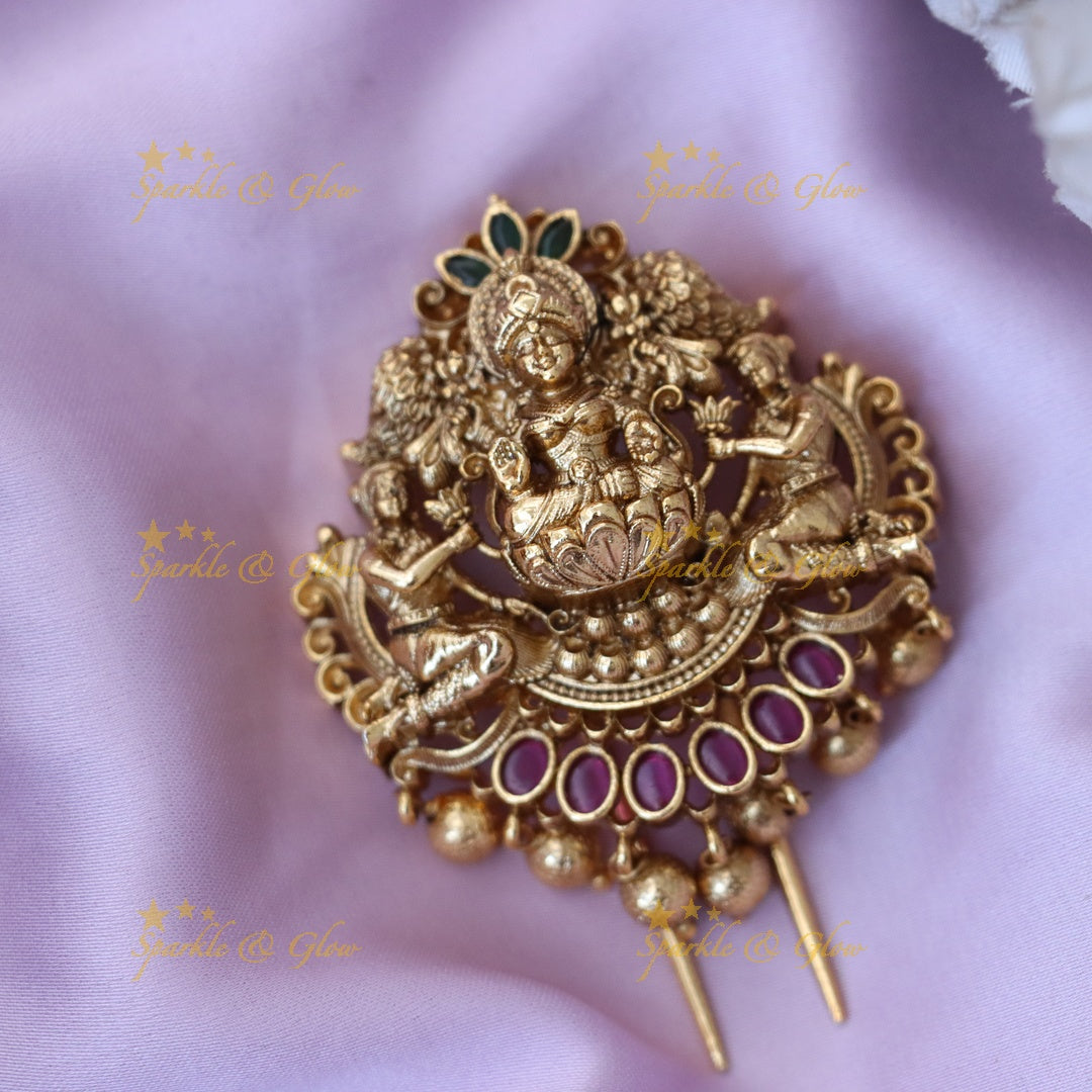 Exquisite Temple Hairpin - Ideal for Weddings & Festivals