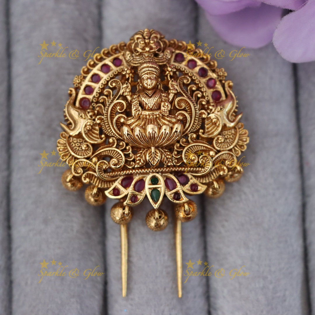 Exquisite Lakshmi Hairpin - Premium Temple Jewellery