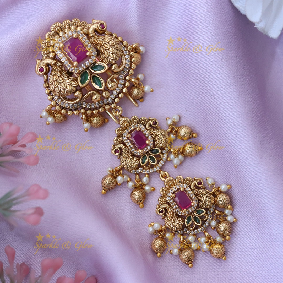 Exquisite Peacock Jadabila Gold Hair Accessory