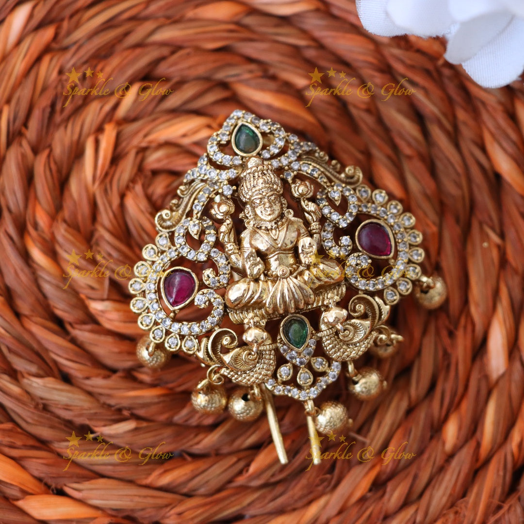 Exquisite Lakshmi Peacock Hair Accessory for Weddings