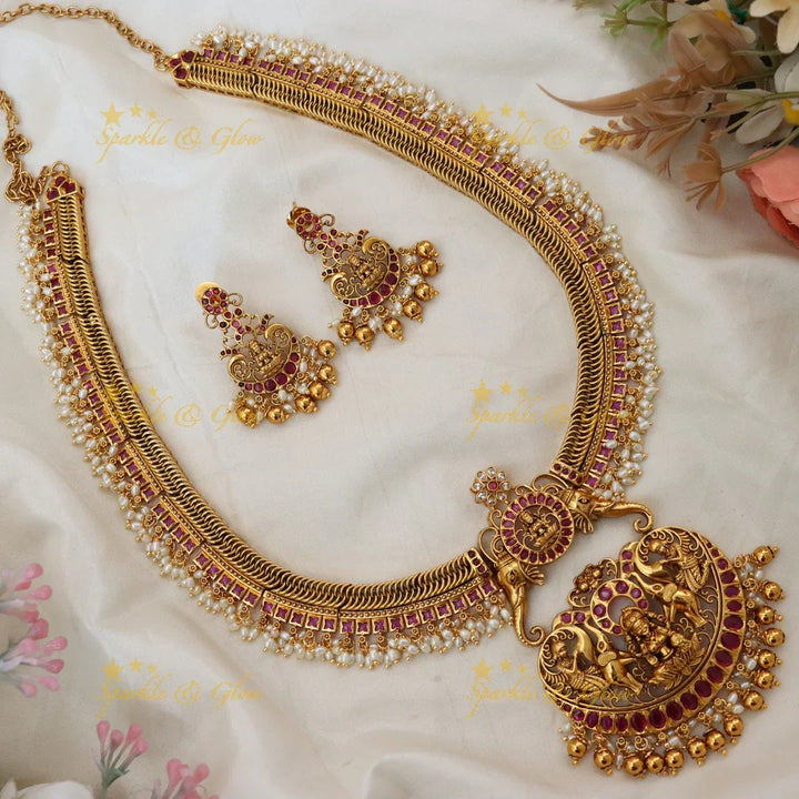 Exquisite Temple Necklace Set for Celebrations