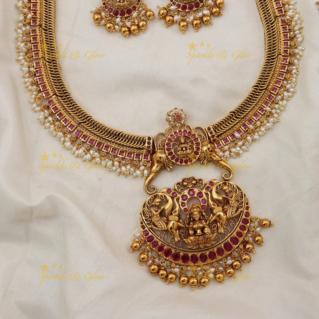 Exquisite Temple Necklace Set for Celebrations
