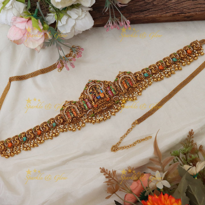 Exquisite Temple-Inspired Gold Hip Chain Belt