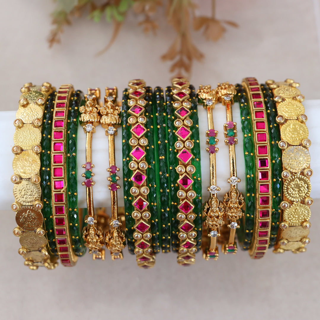 Elegant Lakshmi Bridal Bangle Set - Floral Design