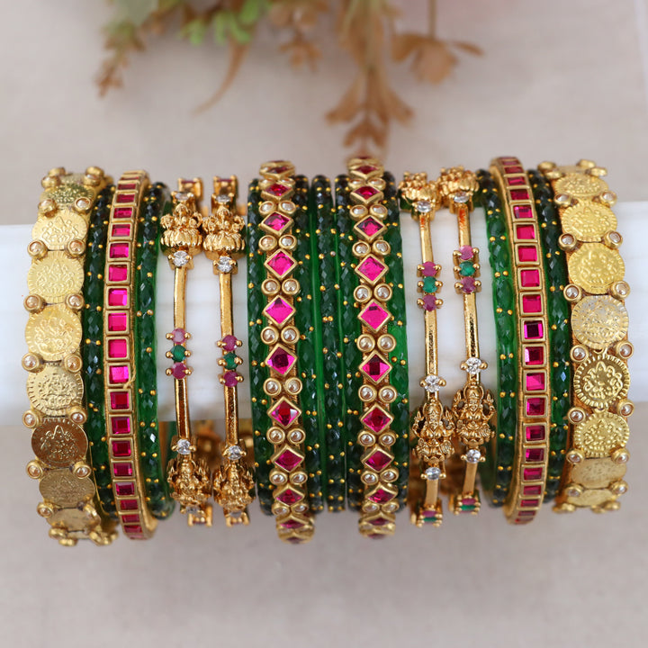 Elegant Lakshmi Bridal Bangle Set - Floral Design