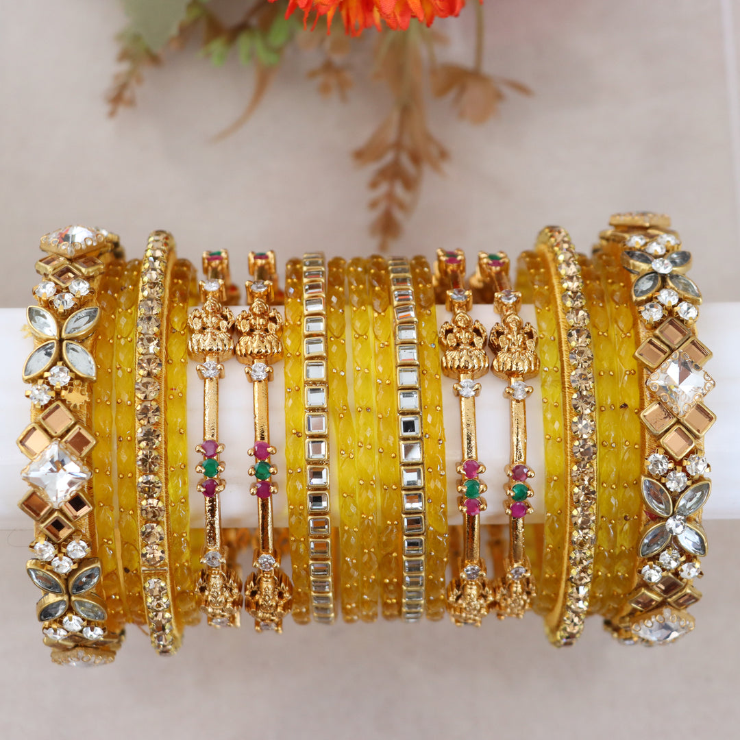 Elegant Lakshmi Bridal Bangle Set - Floral Design