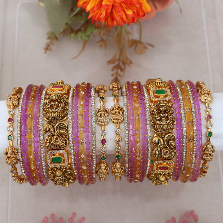 Exquisite Lakshmi Peacock Bangles Set for Traditions
