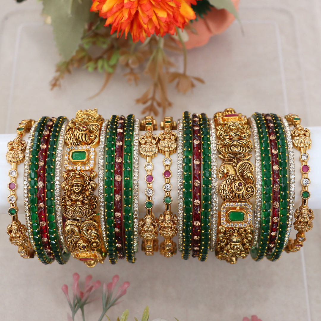 Exquisite Lakshmi Peacock Bangles Set for Traditions