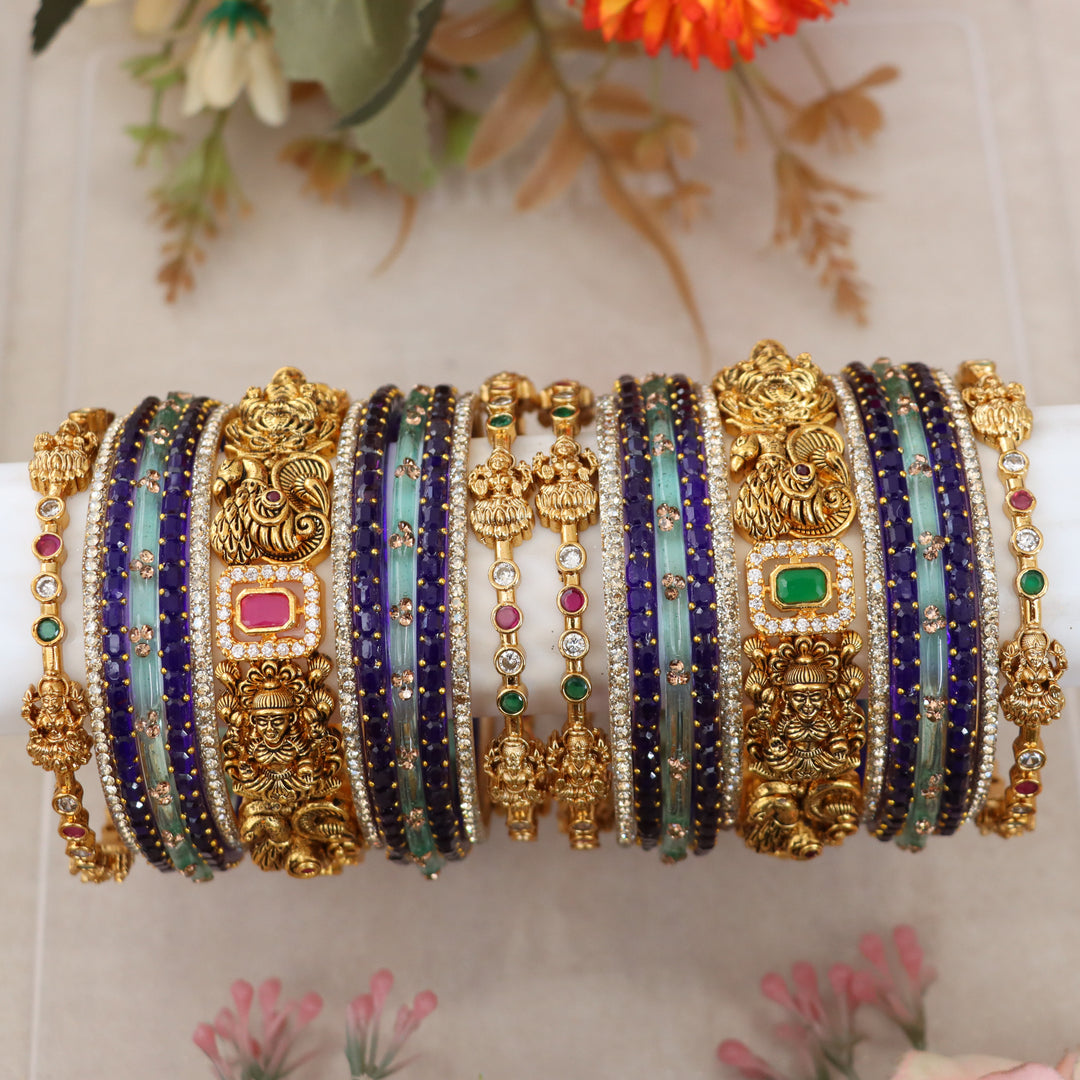Exquisite Lakshmi Peacock Bangles Set for Traditions