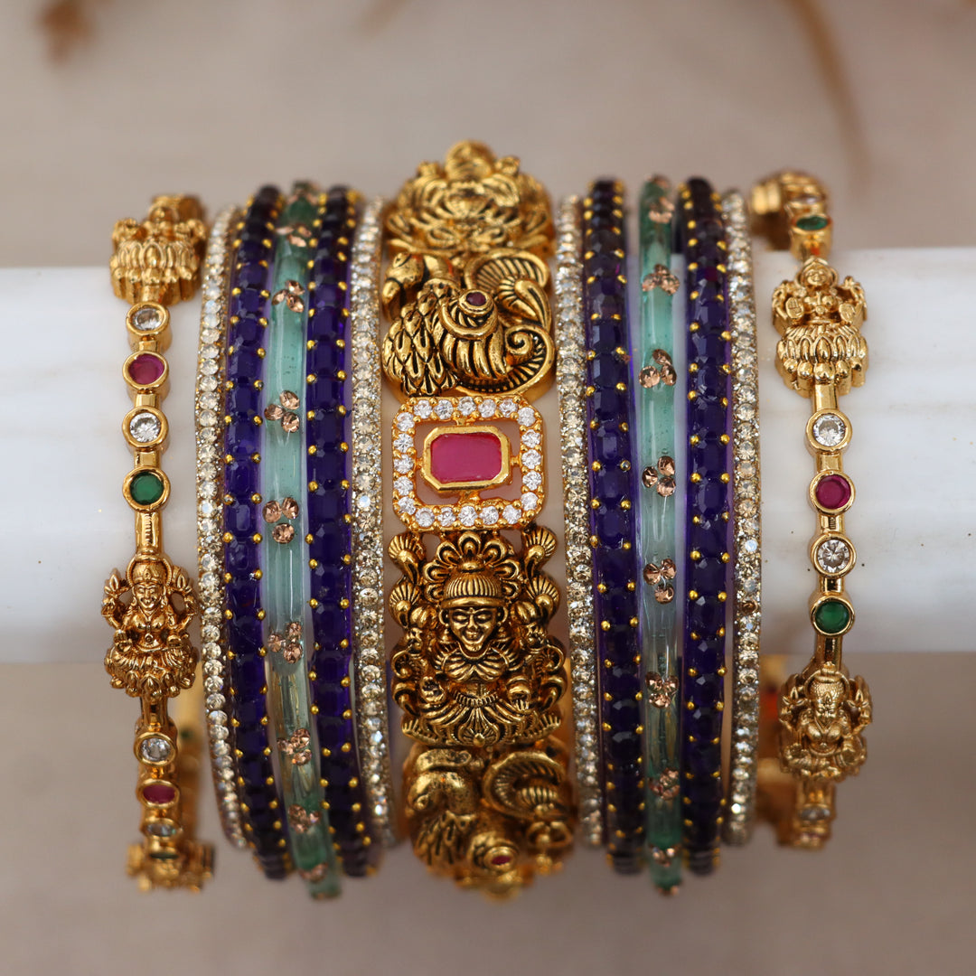 Exquisite Lakshmi Peacock Bangles Set for Traditions