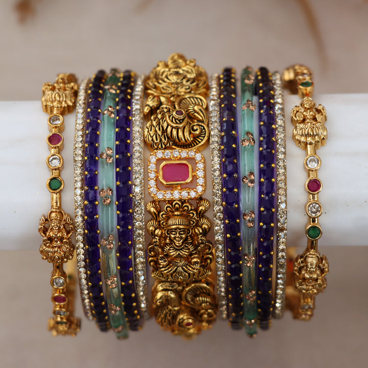 Exquisite Lakshmi Peacock Bangles Set for Traditions