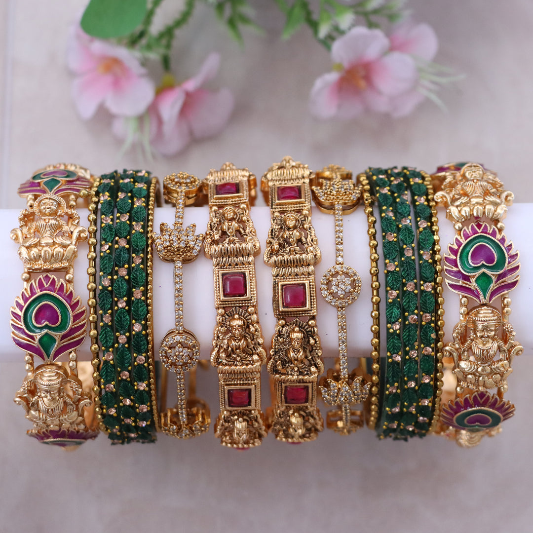 Exquisite Lakshmi Peacock Bridal Bangle Set Online