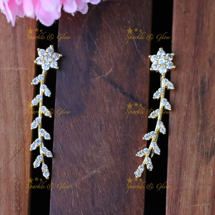 Elegant Gold Floral Ear Cuffs for Special Occasions