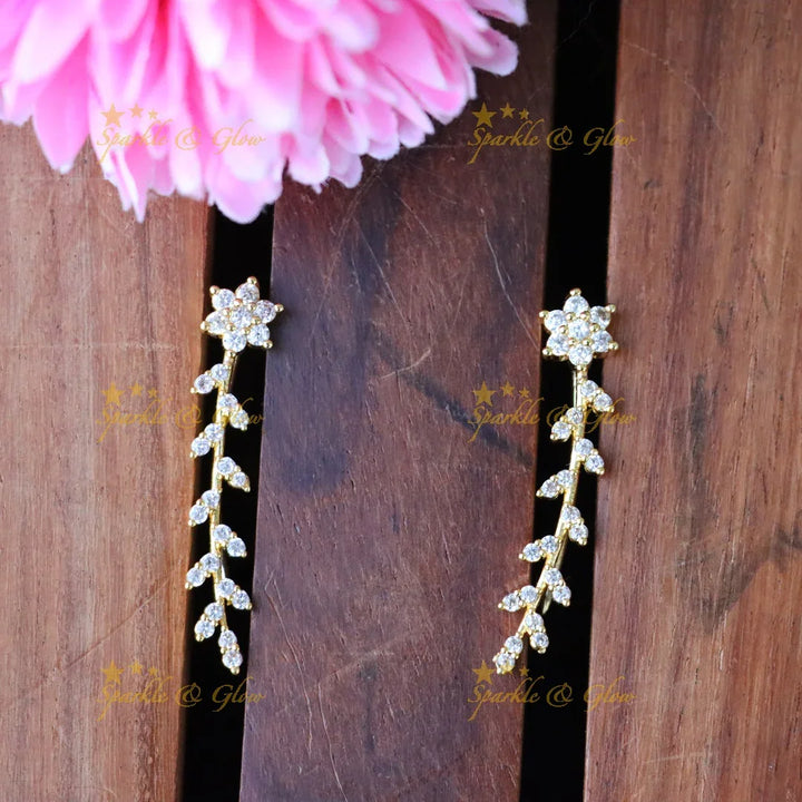 Elegant Gold Floral Ear Cuffs for Special Occasions