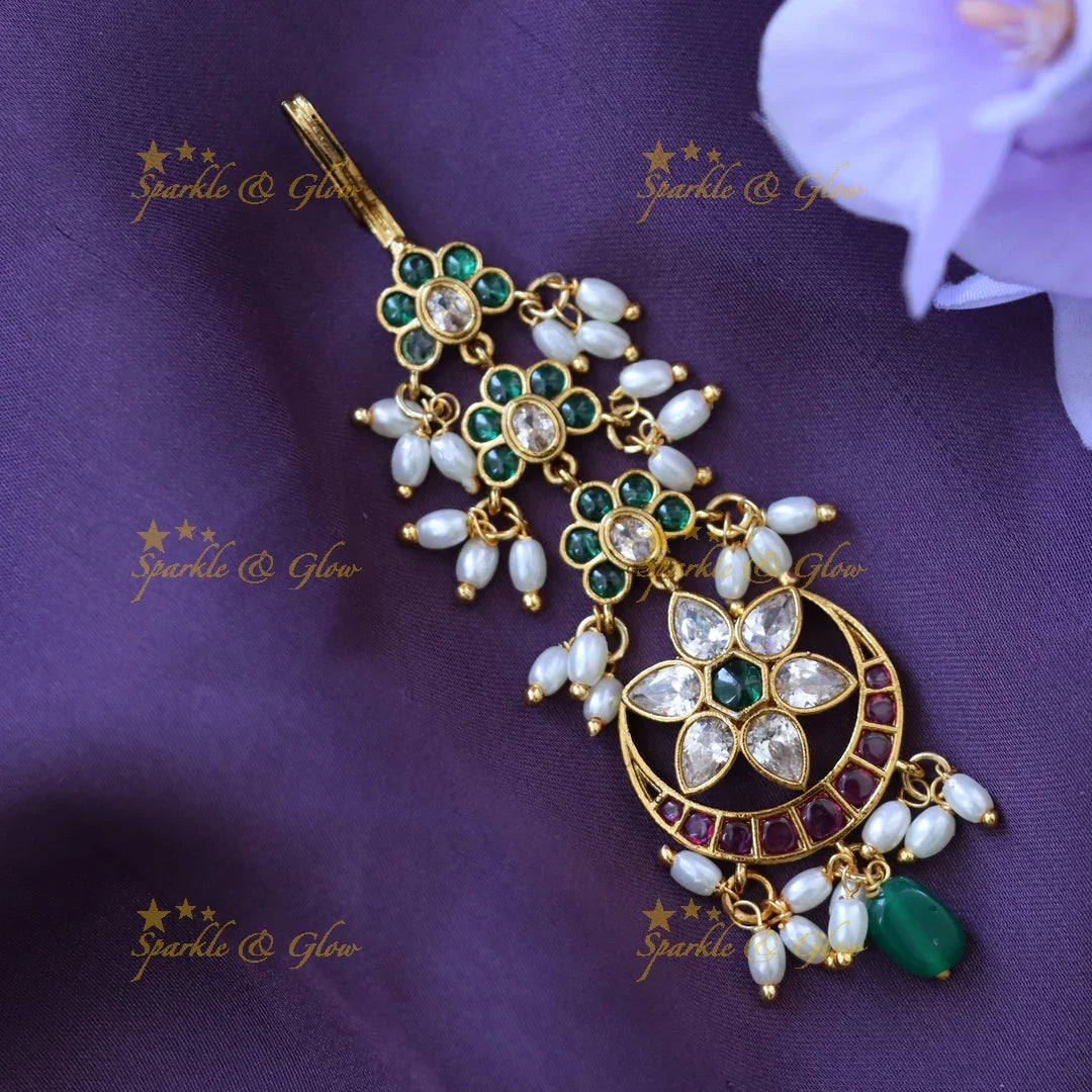 Enchanting Gold Maang Tikka for Festive Glam & Elegance