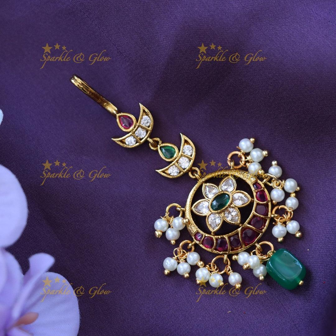 Exquisite Gold-Tone Maang Tikka for Bridal Elegance