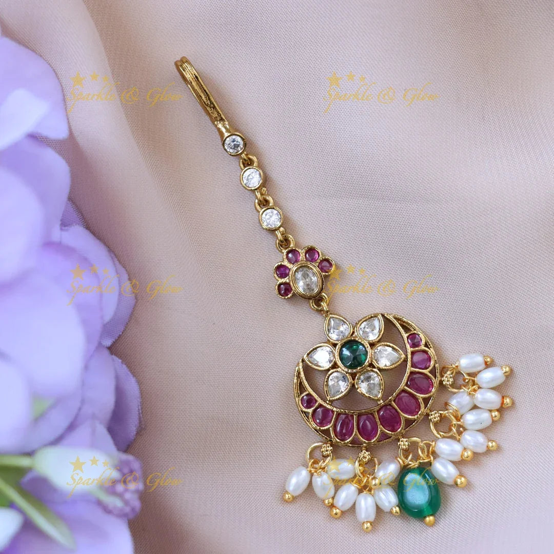 Exquisite Gold Maang Tikka for Weddings & Festive Nights