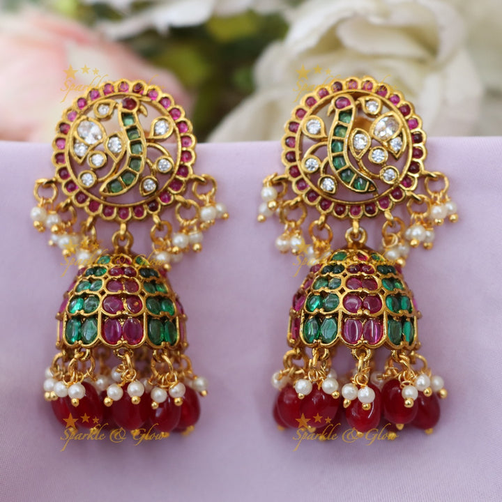 Exquisite Gold Plated Jhumka Earrings for Festivals