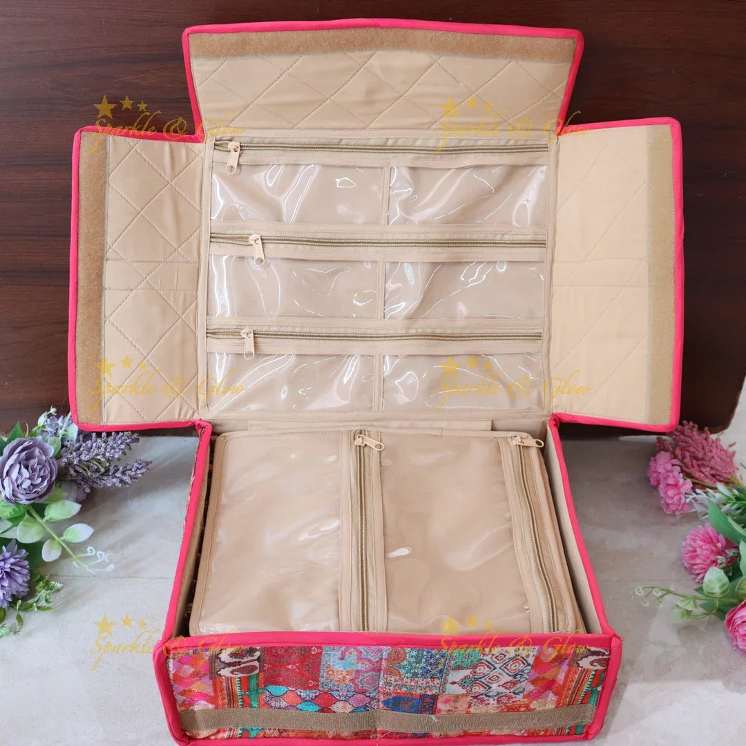 Vibrant Patchwork Jewellery Organizer – Ideal for Travel