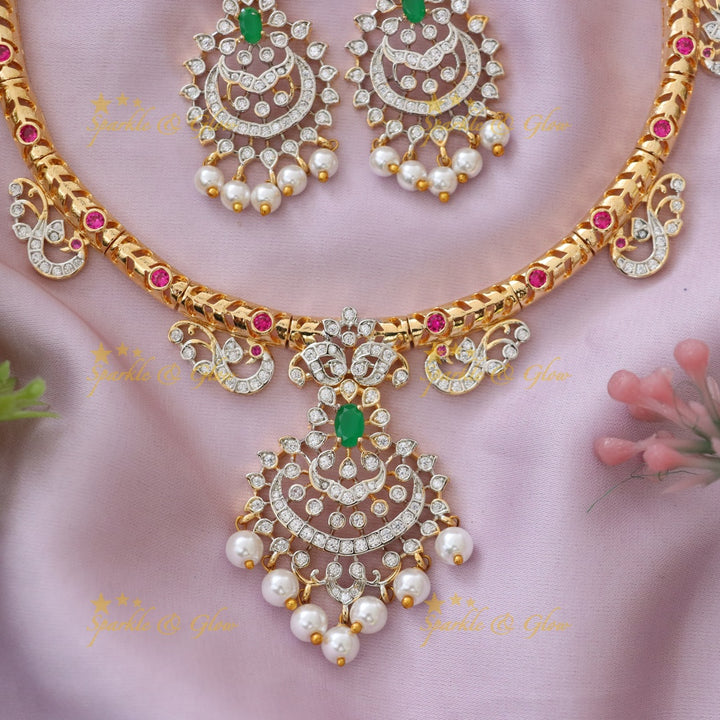 Exquisite American Diamond Wedding Necklace Set