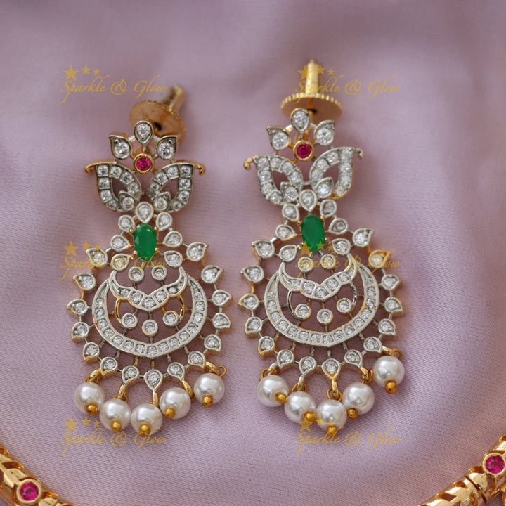 Exquisite American Diamond Wedding Necklace Set