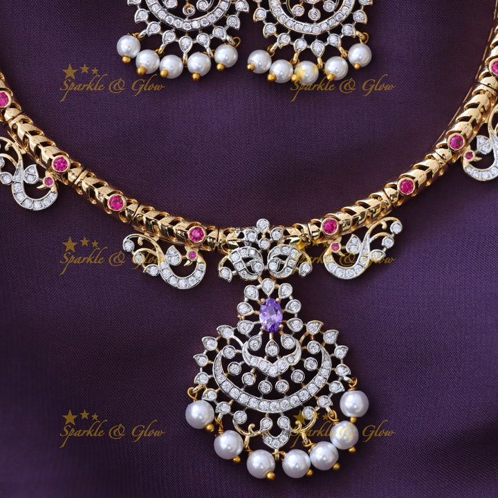Exquisite American Diamond Wedding Necklace Set