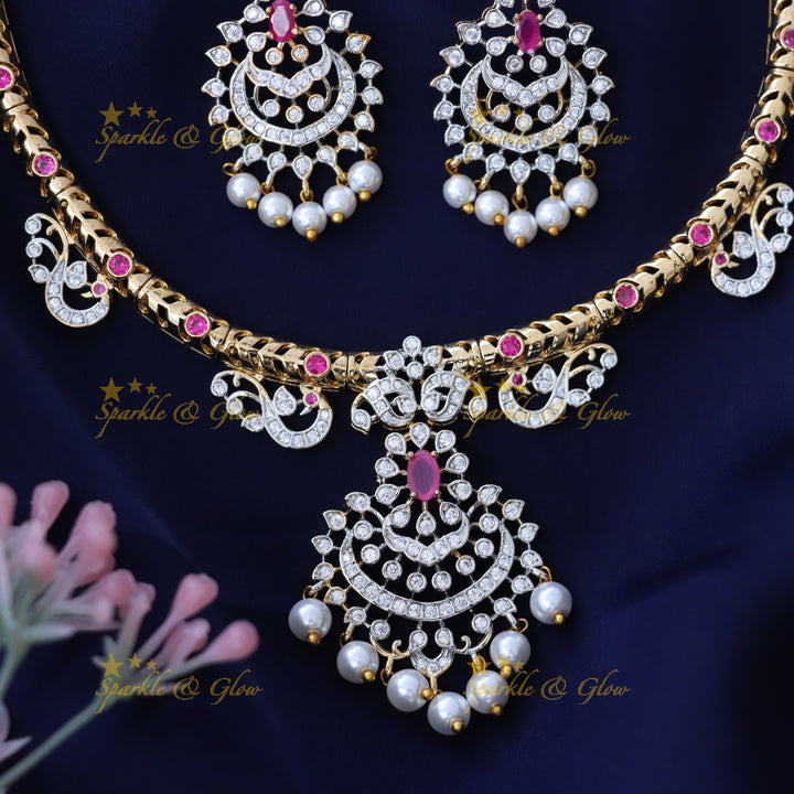 Exquisite American Diamond Wedding Necklace Set
