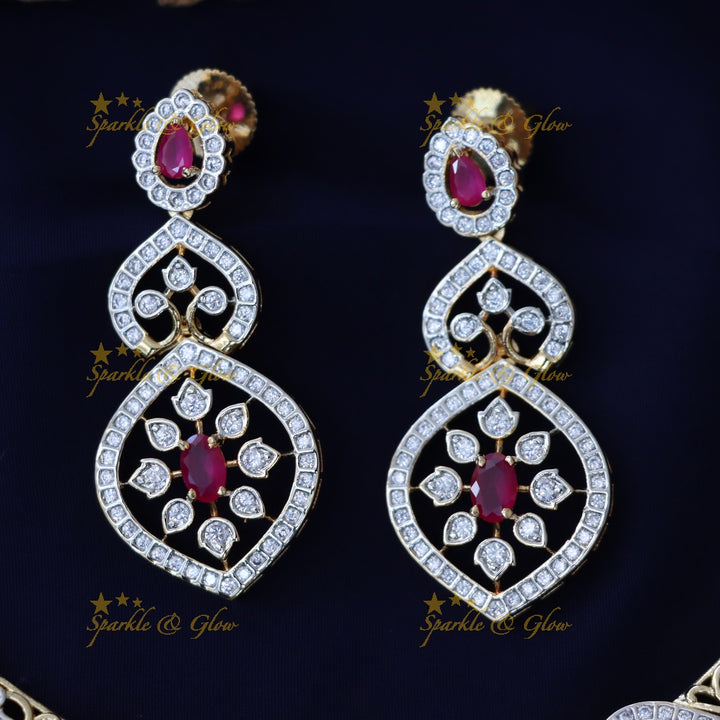 Sparkling American Diamond Necklace Set with Earrings