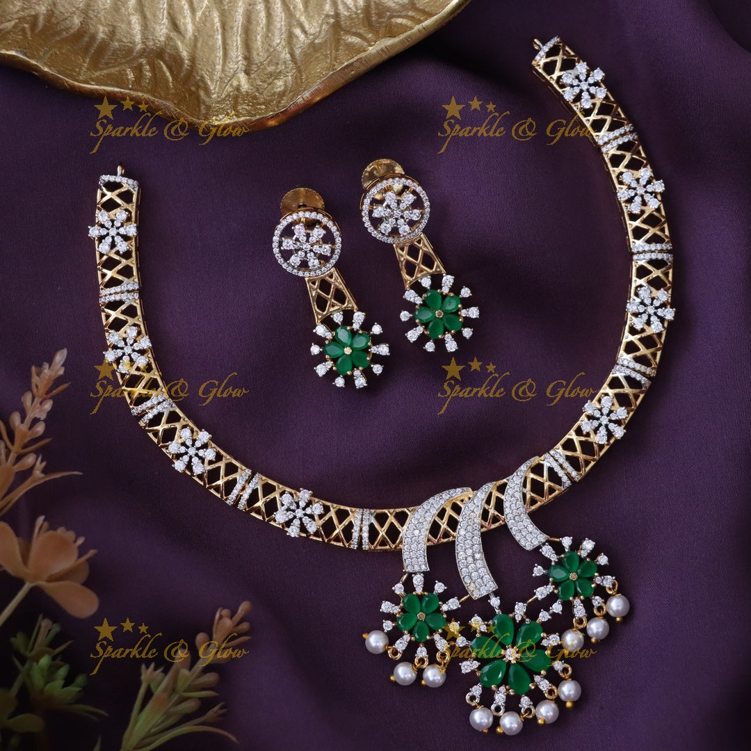 Elegant Gold Necklace & Earrings for Festive Occasions