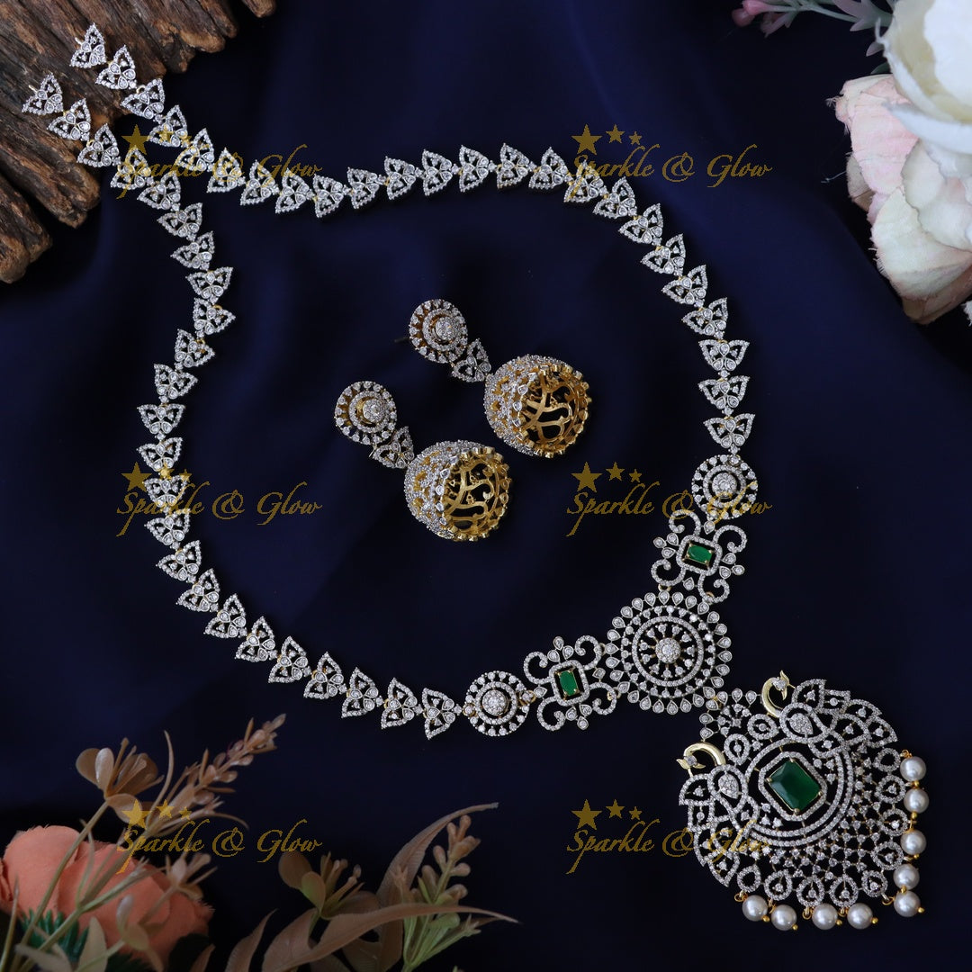 Exquisite Gold Long Necklace Set for Weddings & Celebrations