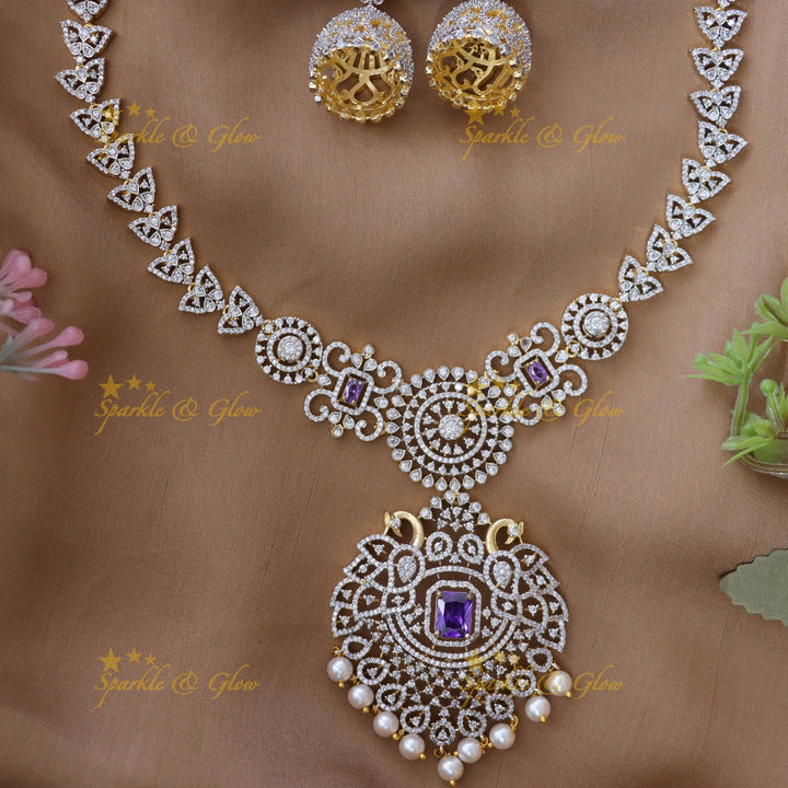 Exquisite Gold Long Necklace Set for Weddings & Celebrations